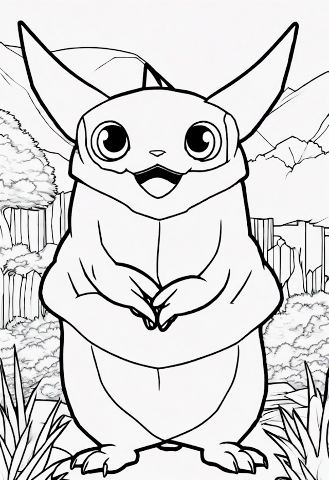 A coloring page of Jynx