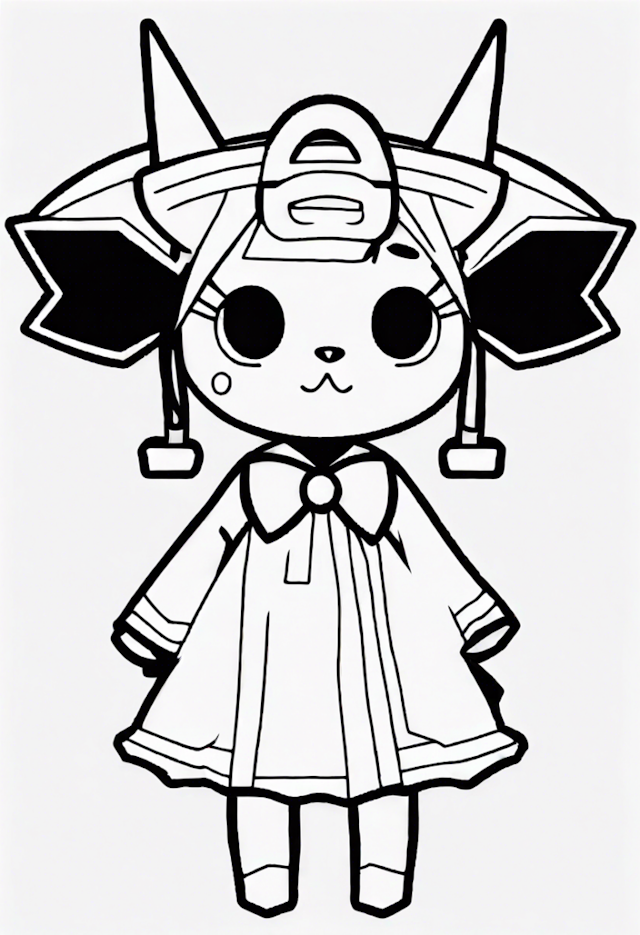 A coloring page of Kuromi