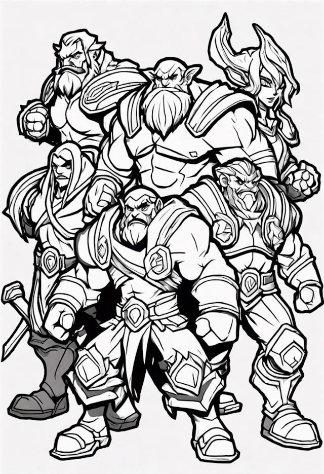 A coloring page of League Of Legends