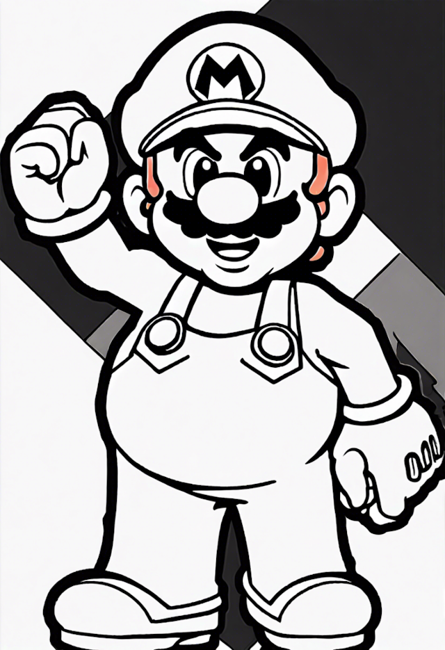 A coloring page of Mario And Luigi