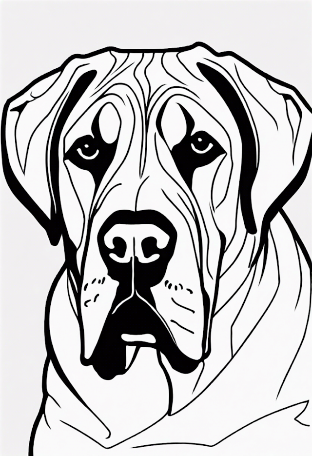 A coloring page of Mastiff