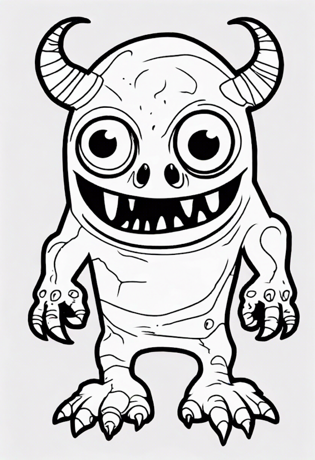 A coloring page of Monster