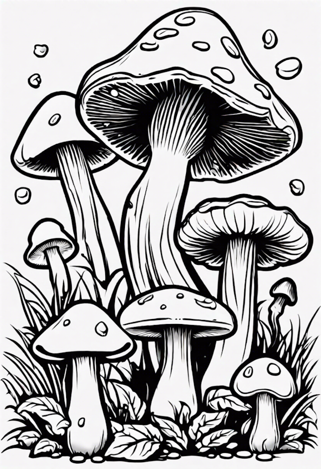 A coloring page of Mushroom Bakers