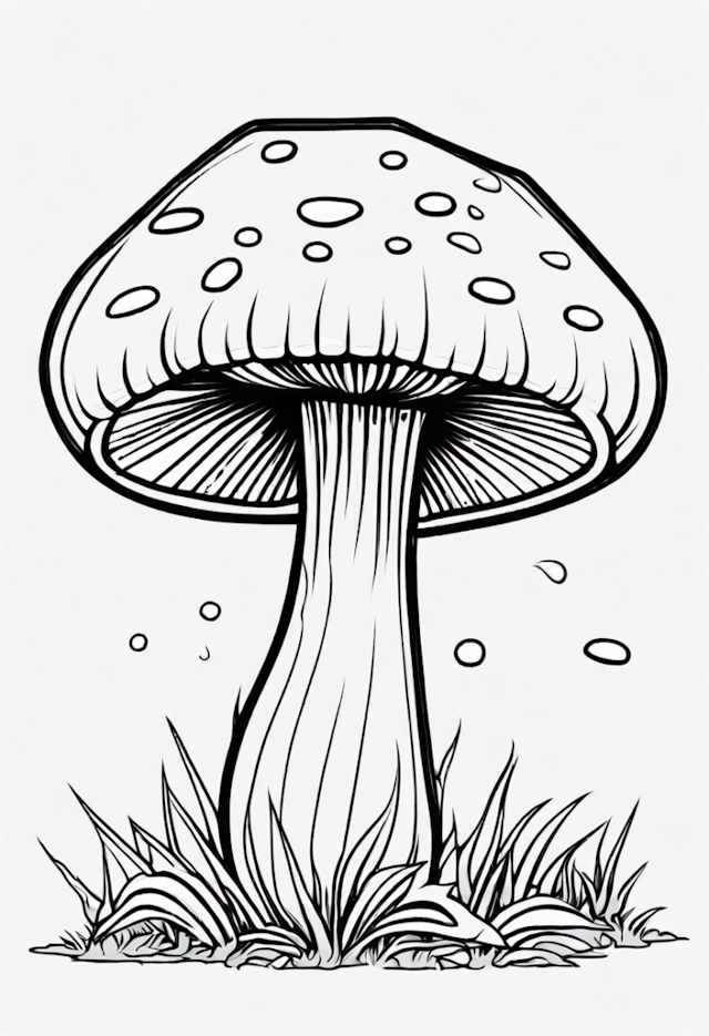 A coloring page of Mushroom Umbrella