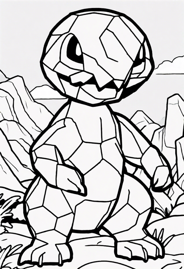 A coloring page of Onix
