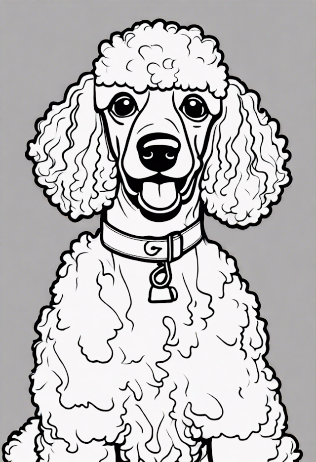A coloring page of Poodle