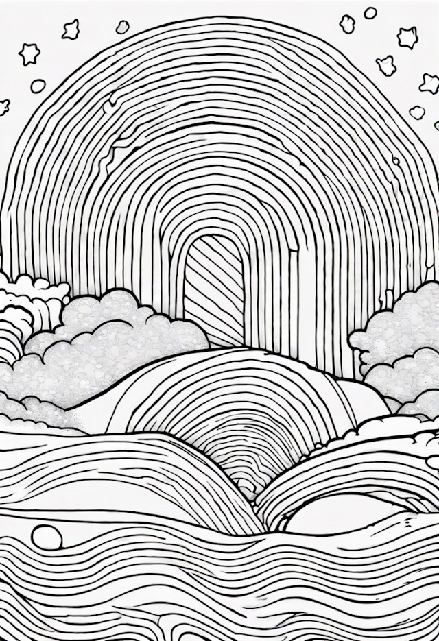 A coloring page of Rainbow High