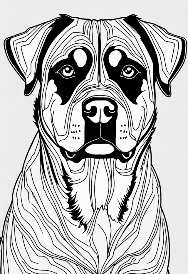 A coloring page of Rottweiler