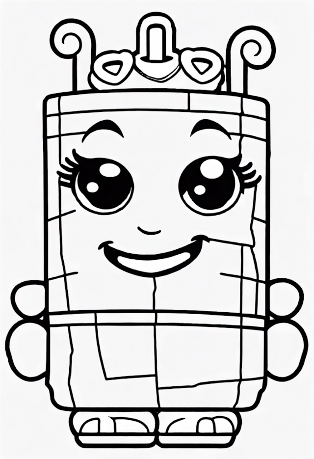 A coloring page of Shopkins