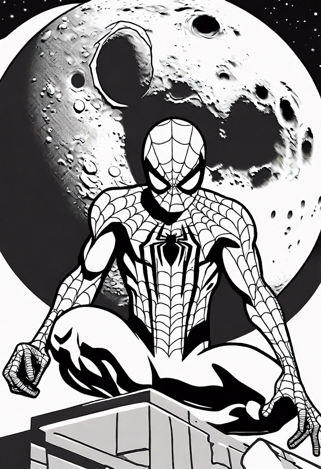 Spiderman At The Moon Base