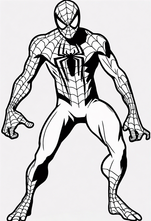A coloring page of Spiderman At The Science Museum