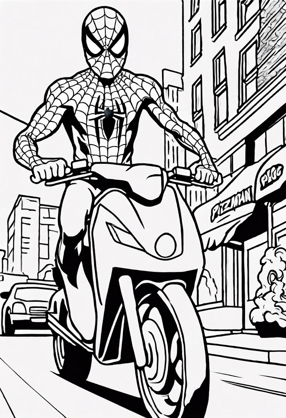Spiderman In A Pizza Delivery Race