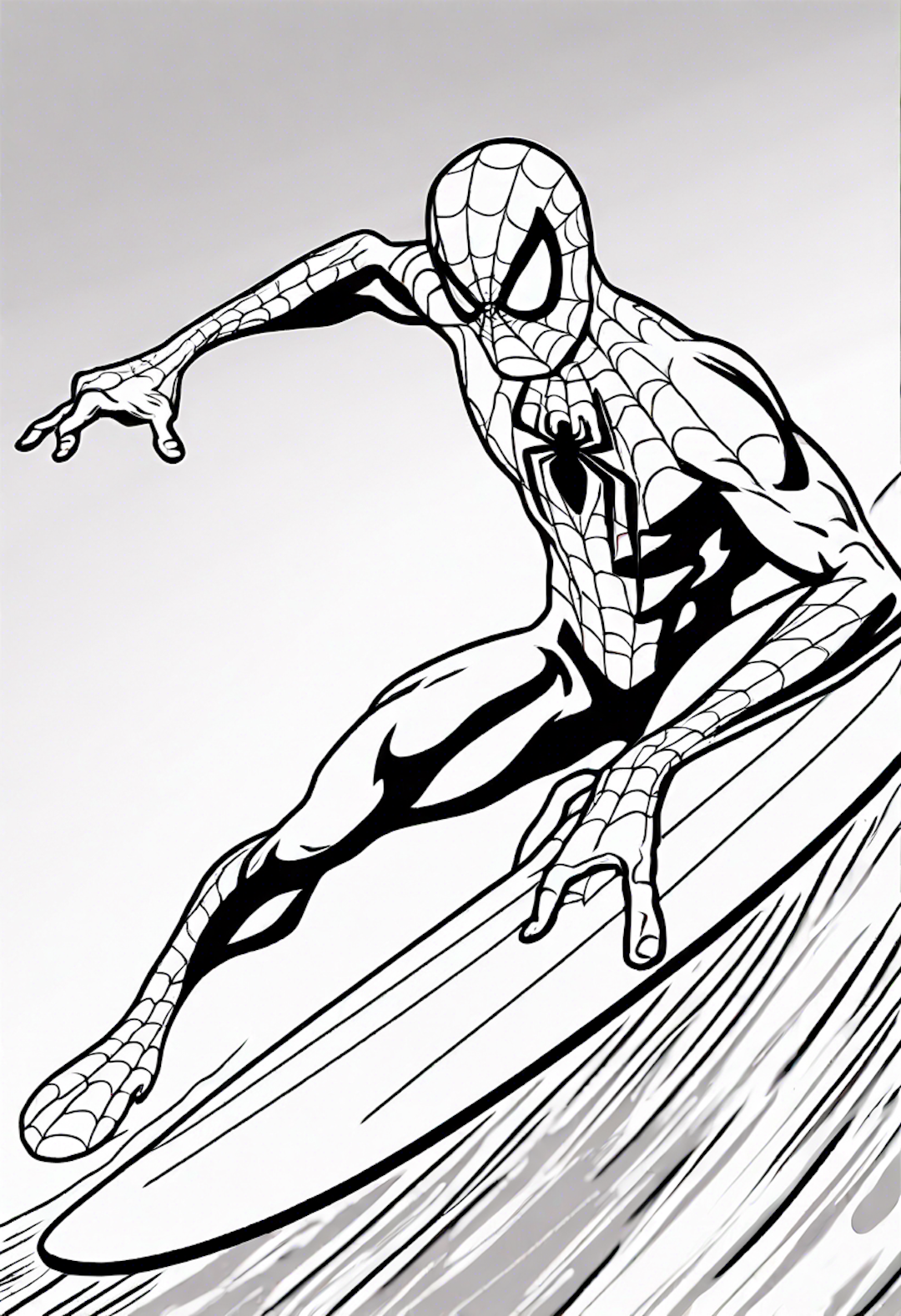 Spiderman In A Surfing Competition With Silver Surfer