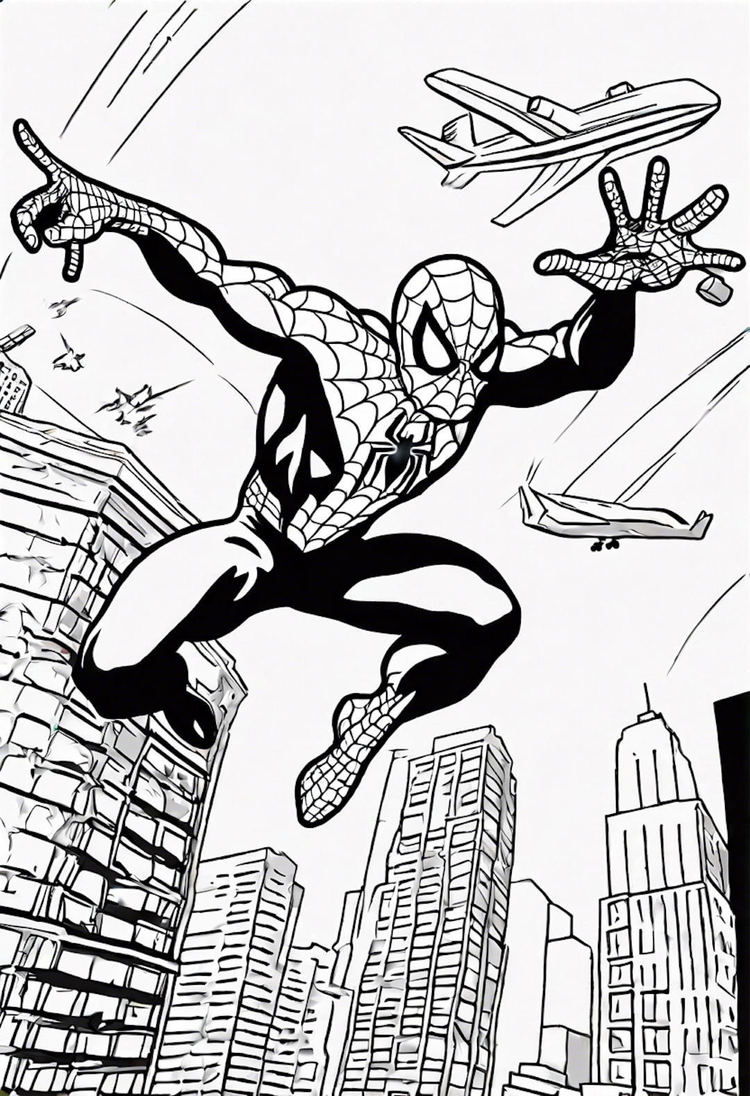Spiderman Saving A Falling Airplane