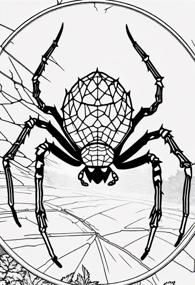 A coloring page of Spiny Orb Weaver Spider