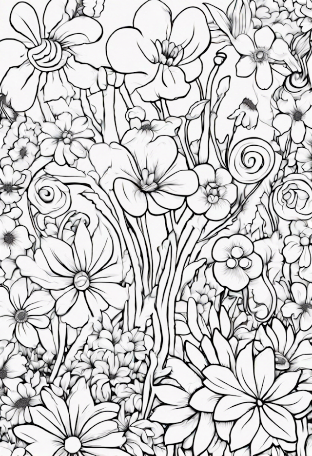A coloring page of Spring