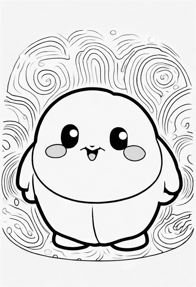 A coloring page of Squishmallow