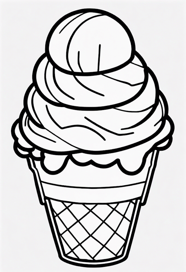 A coloring page of Sweet Ice Cream