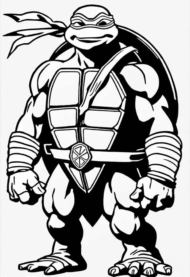 A coloring page of Teenage Mutant Ninja Turtles