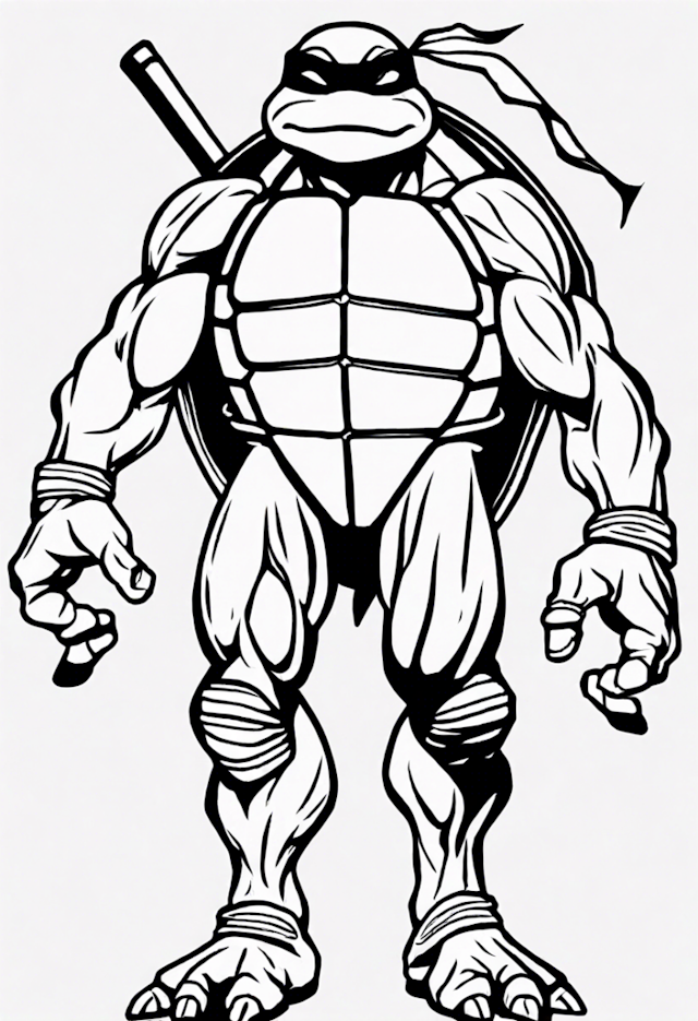 A coloring page of Tmnt