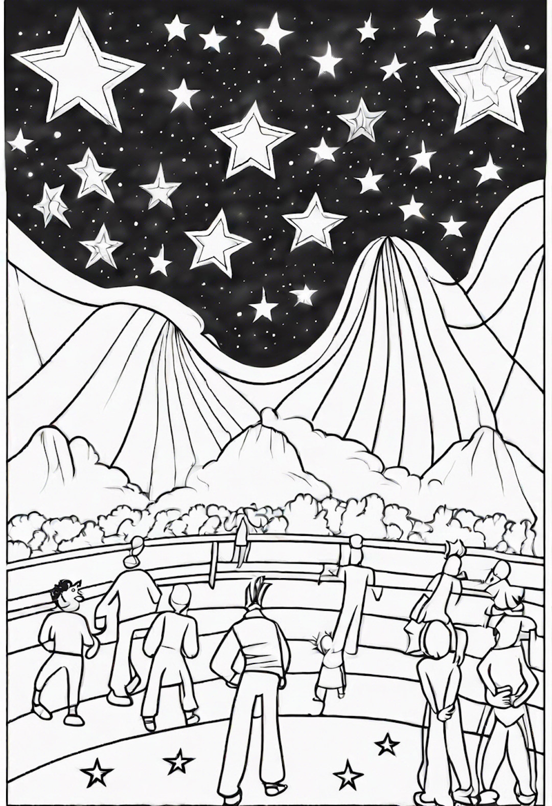Twelve Excited Stars Watching A Star Circus