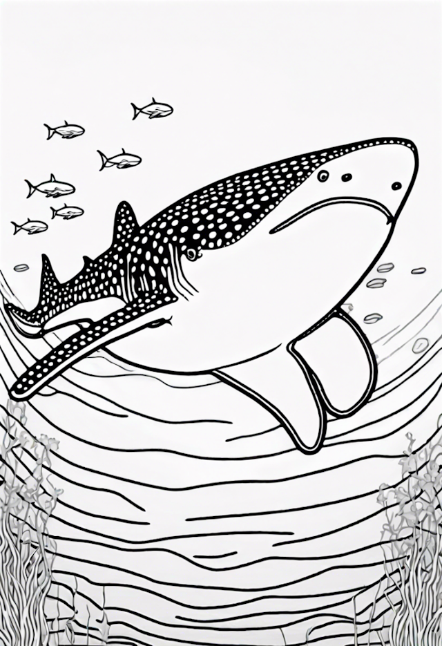A coloring page of Whale Shark