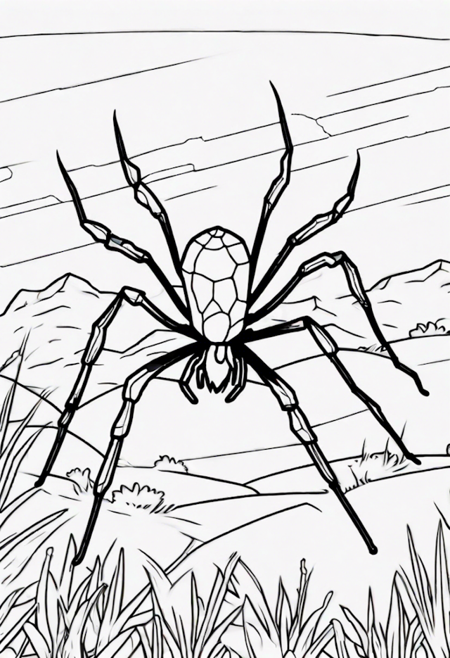 A coloring page of Yellow Sac Spider
