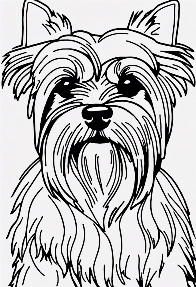 A coloring page of Yorkshire Terrier