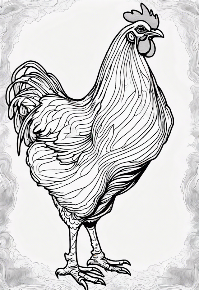 A coloring page of Chicken