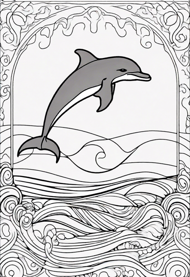 A coloring page of Dolphin