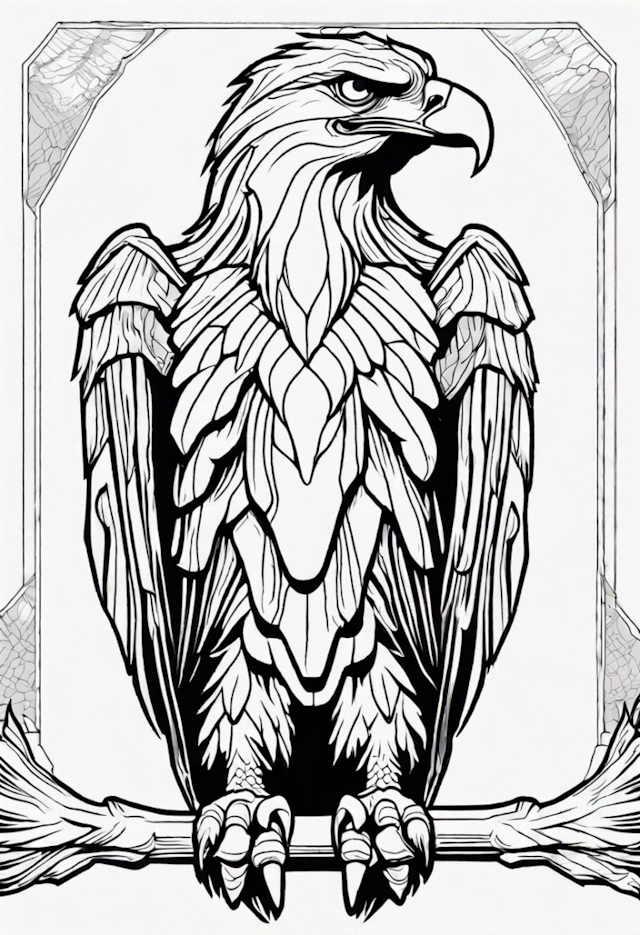 A coloring page of Eagle