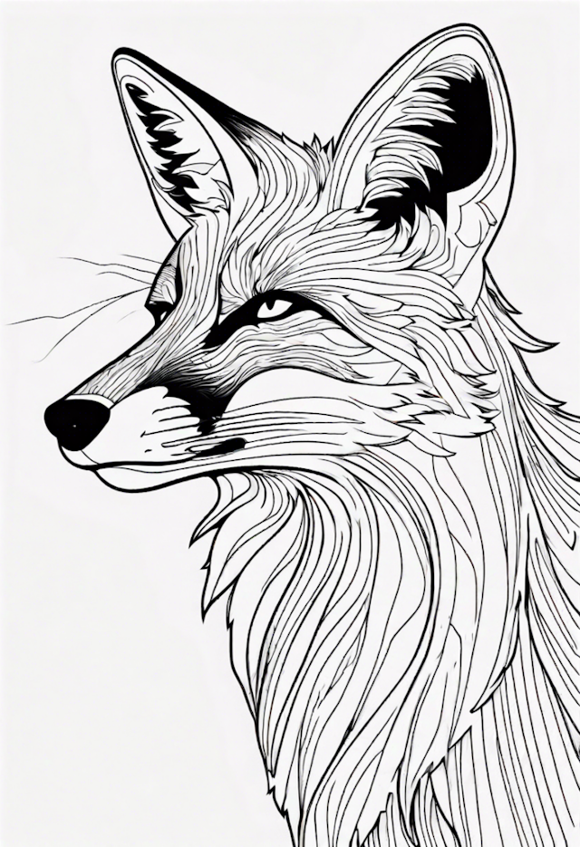 A coloring page of Fox