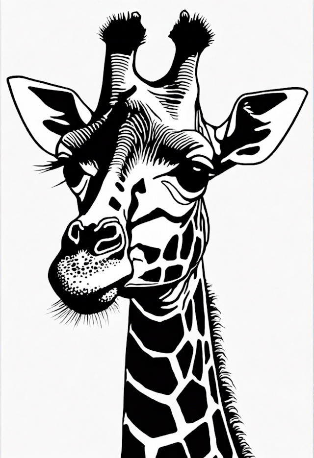 A coloring page of Giraffe