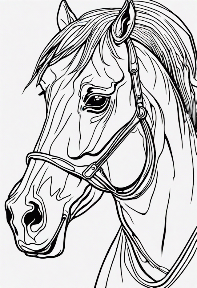 A coloring page of Horse
