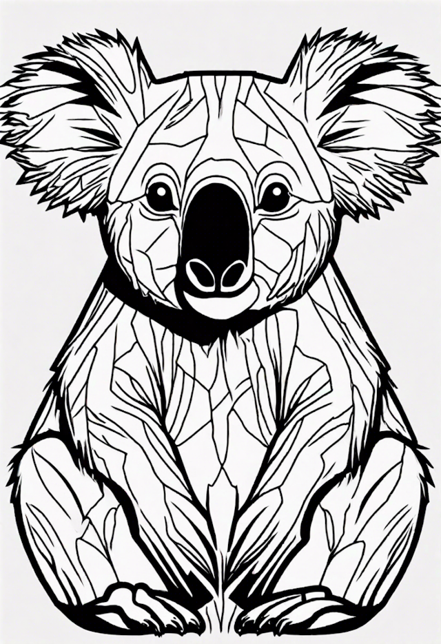 A coloring page of Koala