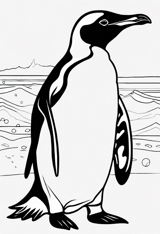 A coloring page of Penguin
