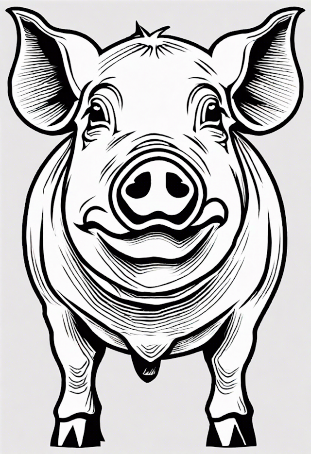 A coloring page of Pig