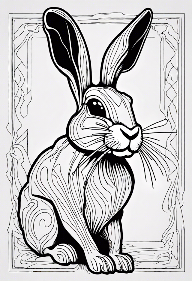 A coloring page of Rabbit