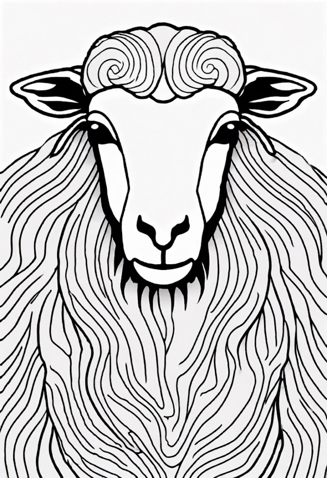 A coloring page of Sheep