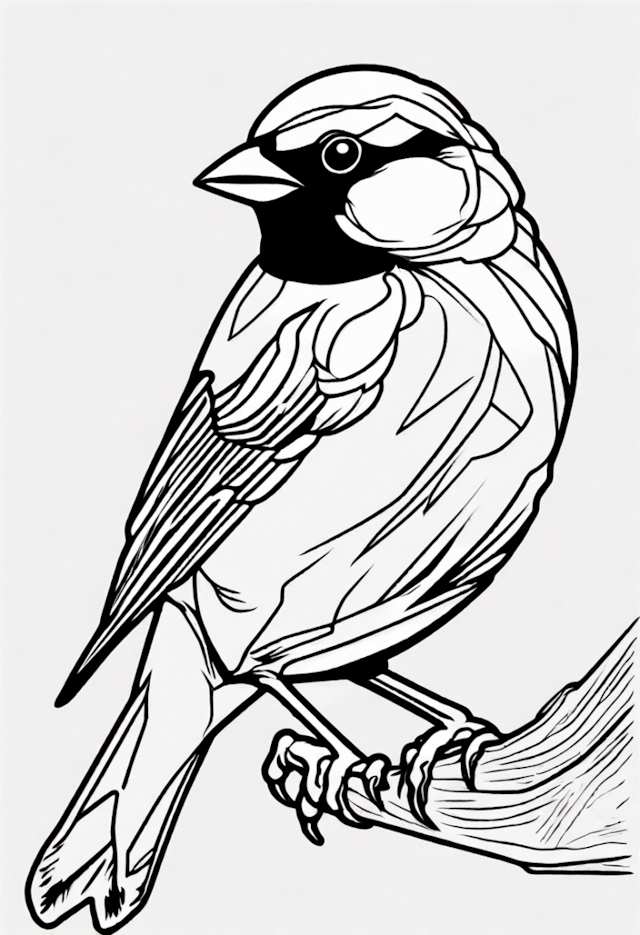 A coloring page of Sparrow