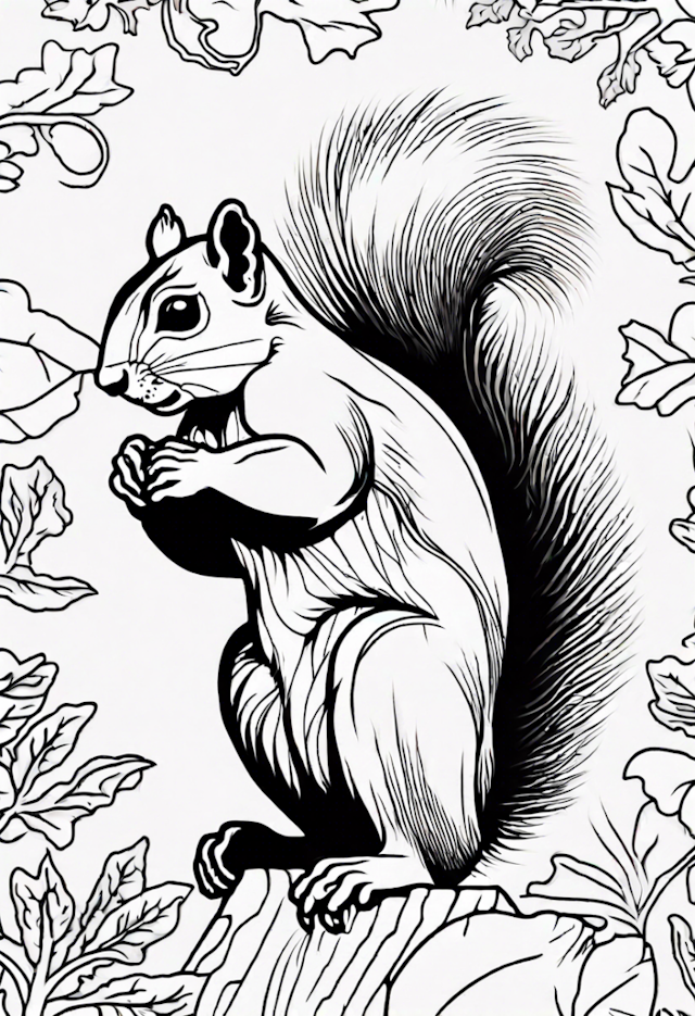 A coloring page of Squirrel