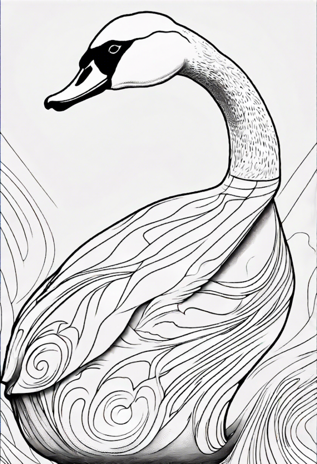 A coloring page of Swan