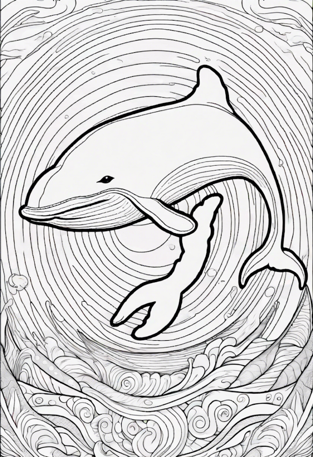 A coloring page of Whale