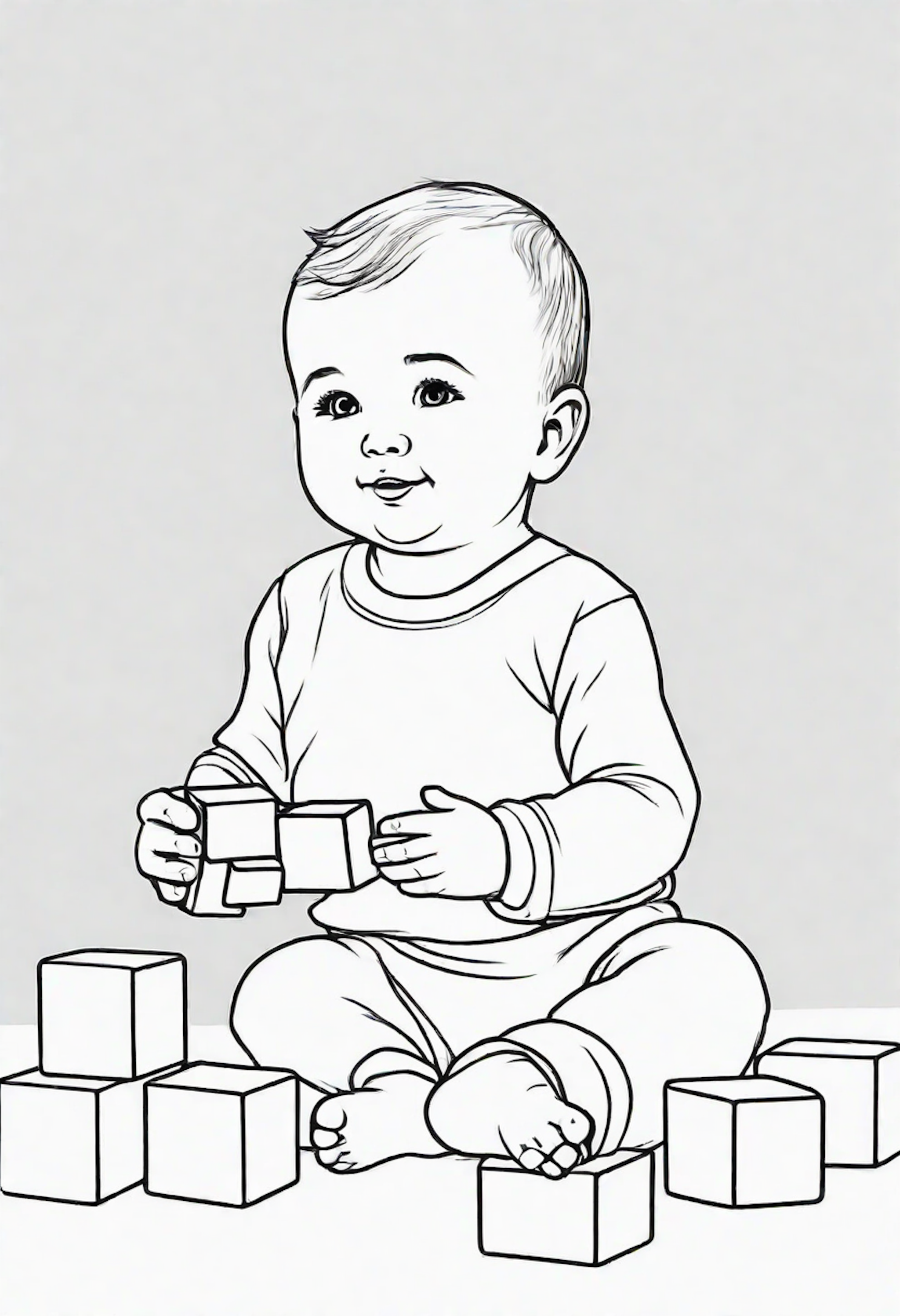 A coloring page for 1 Baby coloring pages