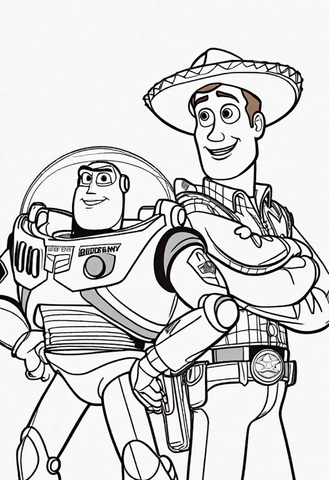 Buzz Lightyear Talking To Woody coloring pages