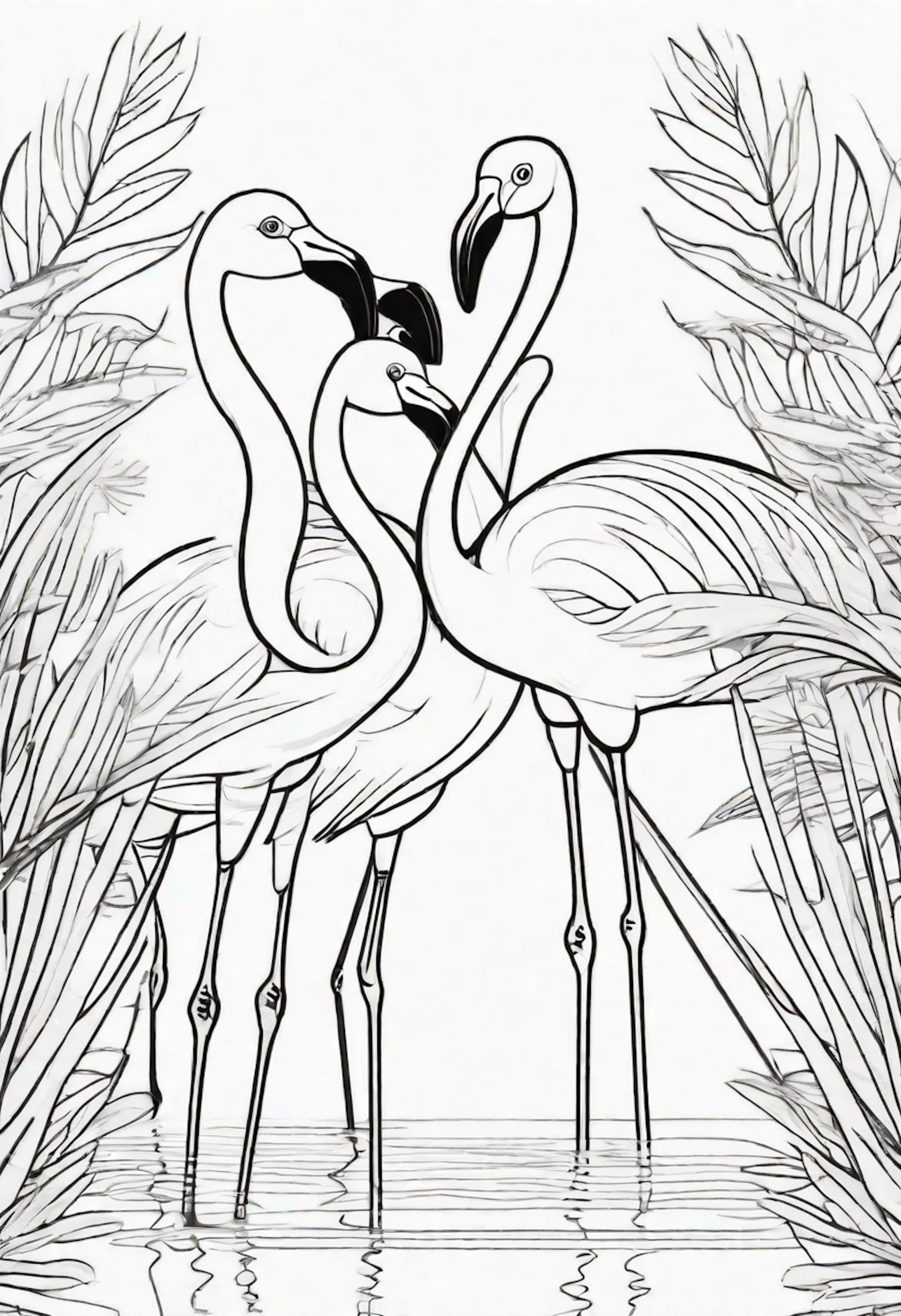 A coloring page for 1 Flamingo coloring pages