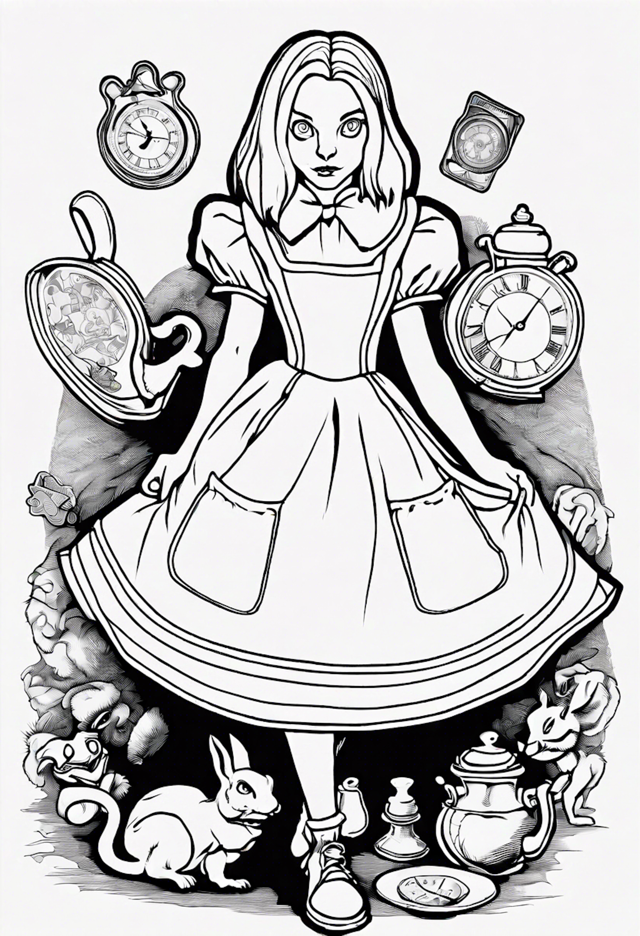 A coloring page for 1 Alice In Wonderland coloring pages