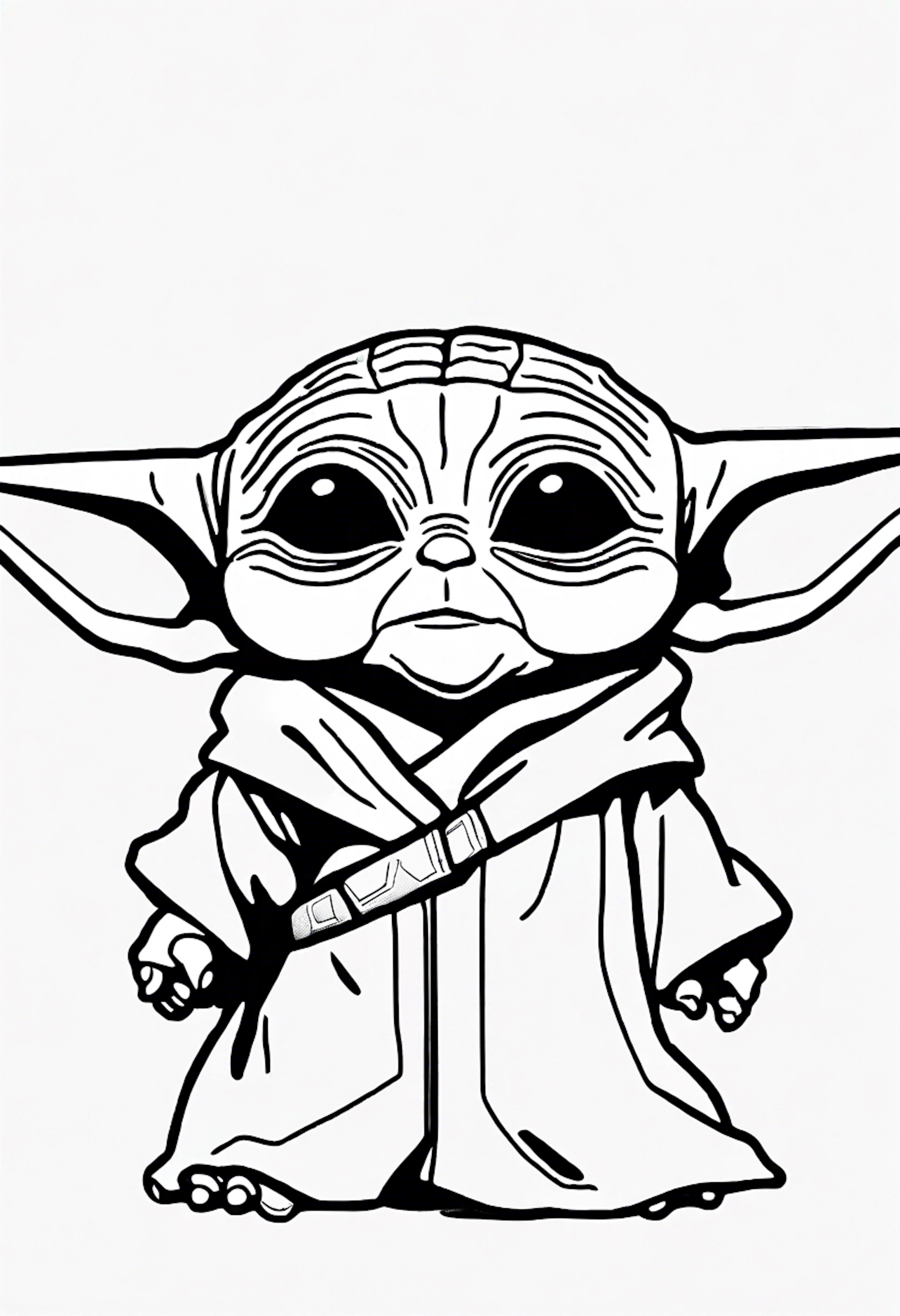 A coloring page for 1 Baby Yoda coloring pages