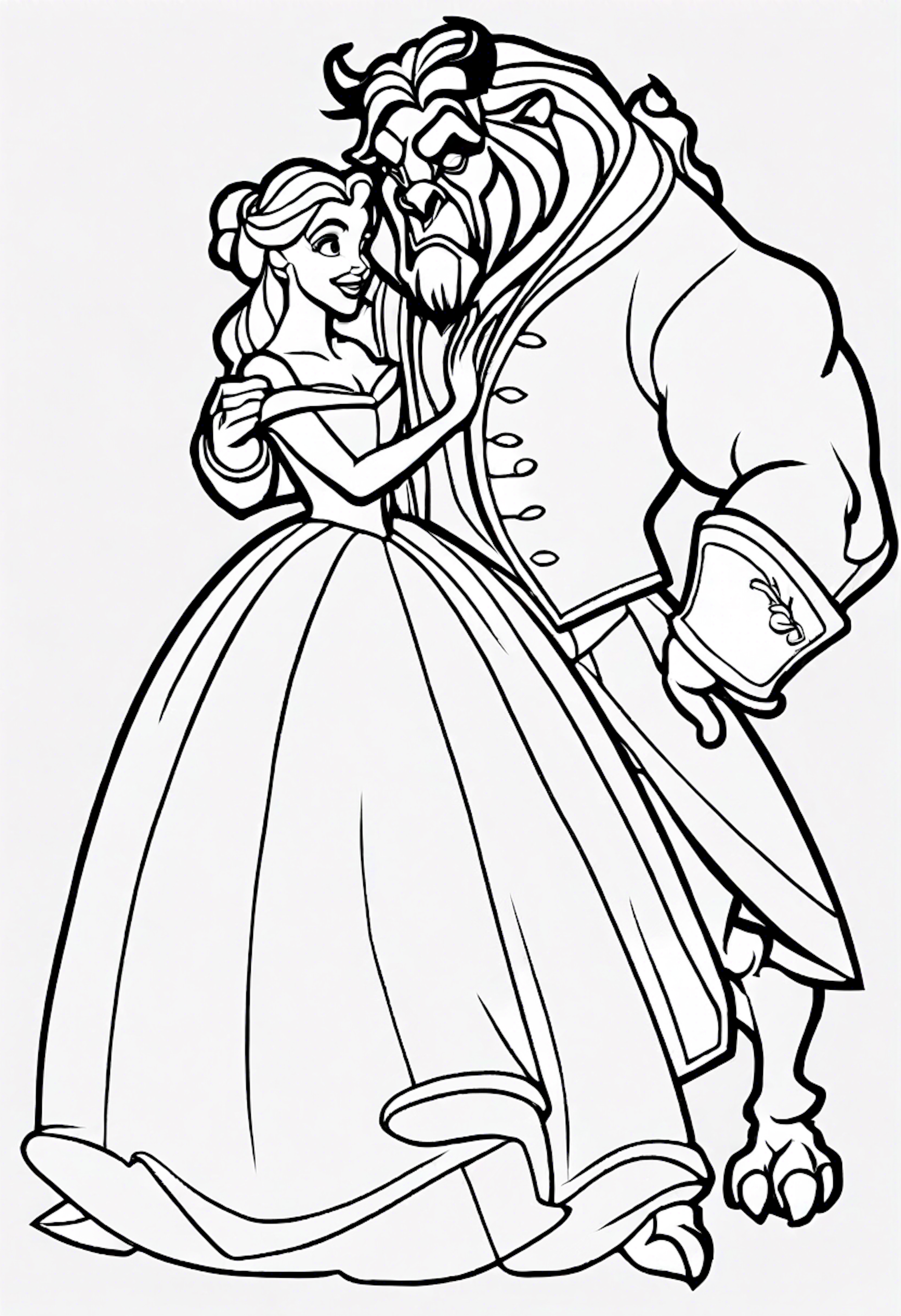 A coloring page for 1 Beauty And The Beast coloring pages