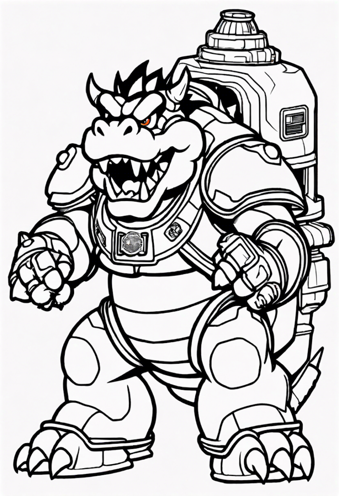 Bowser At The Space Station coloring pages